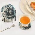 thumbnail image 5 of Wolves Lying under Moonlight Coasters with Holder for Coffee Table 6 Pcs Drink Coaster Sets Absorbent for Home Decor 4 inch, 5 of 7