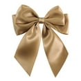 thumbnail image 2 of 1 Pc Christmas Velvet Bows, Wide Decorative Christmas Bows for Wreath Garland Christmas Tree Decor, Indoor Outdoor Holiday Decorations, 4.13x5.11 Inch, Champagne Gold, 2 of 5