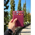 thumbnail image 3 of Portapasaporte Macassar Color Tinto con Kit de 193 Pines de Banderas, 3 of 5
