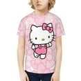 thumbnail image 7 of Hello Kitty T Shirts For Girls Boys, 3d Print Cartoon Graphics T Shirt, Youth Crewneck T-Shirt, Unisex Short Sleeve Top Tees Age 4-16 Years, 7 of 7