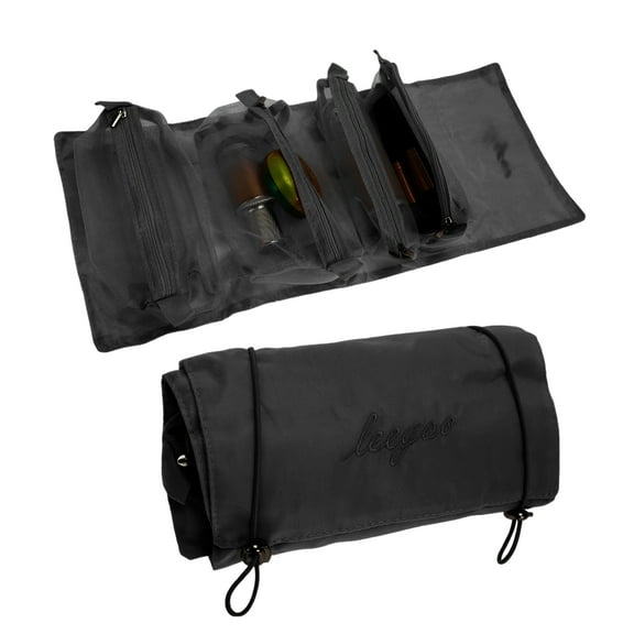 Neceser de Maquillaje Unique Bargains 4 en 1 Desmontable para Mujeres, Neceser de Viaje Impermeable y Duradero con Múltiples Compartimentos Negro