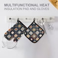 thumbnail image 4 of Yayeee Oven Mitts and Pot Holder Set of 4 Heat Resistant Kitchen Gloves Baking Hot Pad, Square Harmony, 4 of 5