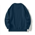 thumbnail image 4 of ohmzyzo Men's Casual Long Sleeves Sweatshirts Crewneck Cotton Pullover Sweatshirt for Men Loose Fit Solid Color Pullover Tops Navy Blue XL, 4 of 6