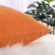 thumbnail image 5 of Cubierta de cojín decorativa PiccoCasa de corduroy con rayas de maíz, naranja 20" x 20", 5 of 7