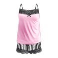 thumbnail image 6 of QENGING Womens Pajama Shorts Sexy Printing Lace Sling Sleeveless Tank Tops Splicing Shorts Casual Set Summer Rollback Pink 2XL, 6 of 6