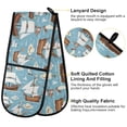 thumbnail image 4 of Dailycode Double Sided Oven Mitt with Loop Heat Resistant Kitchen Long Potholders 7" x 35" Schooner Ship and Hat, 4 of 6