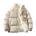 thumbnail image 4 of KaLI_store Men's Parkas Men's Long Winter Parka Coats Warm Hooded Windbreaker Thicken Jackets Zipper Outwear White,XXL, 4 of 5