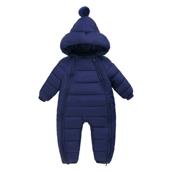 Kedxroy Baby Girl Winter Snowsuit Toddler Jacket Clothes for Boy Jumpsuit Hoodied(Navy,3-6 Months)