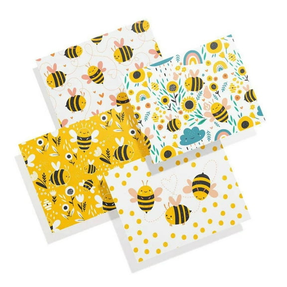 Bumble Bee Assorted Note Cards 12 Cute Blank Greeting Cards With Envelopes, 5.5 x 4.25 In. FSC-Certified, Eco-Friendly Stationary Set Greeting Cards for All Occasions by Twigs
