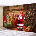 thumbnail image 2 of Tapiz navideño colgante de pared, Escena de nieve, árbol de Navidad, Papá Noel, decoración de vacaciones en el hogar, chimenea, regalos de navidad, 2 of 4