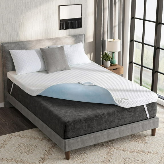 4 Inch Gel Memory Foam Twin Mattress Topper with Removable Cover, CertiPUR-US Certified, Cooling Sleep, Pressure Relief, 38"×75"×4"