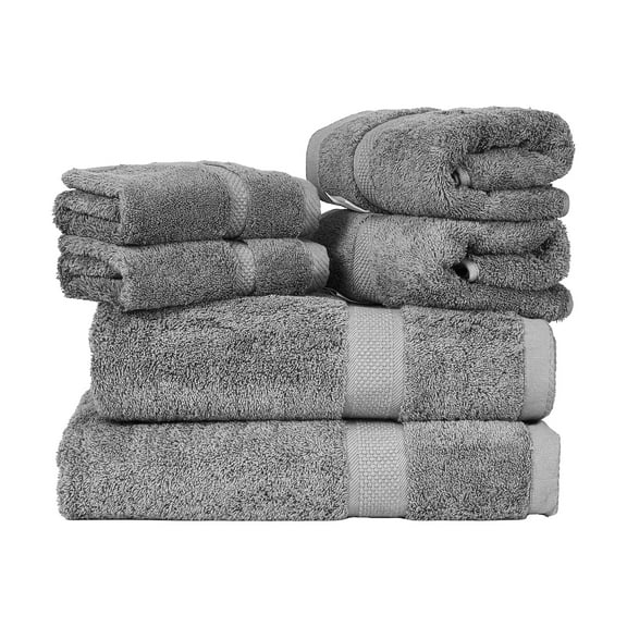 KFFKFF Towel Collection, Set of 6, 600 GSM Pure Cotton, Includes 2 Large Bath Towels, 2 Hand Towels, 2 Washcloths, Exceptionally Absorbent & Swift to Dry, Ideal for Bathrooms, Gyms, Hotels, and Spas