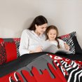 thumbnail image 5 of Homewish Romantic Valentines Day Bedding Comforter Set, Black Red Splash Twin Comforter Sets, Chic Leopard Zabra Print Reversible Bedding Set, Luxury Bedroom Decor, 2pcs, 5 of 8