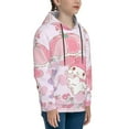 thumbnail image 4 of My Melody Kids' Hoodie 3D Print Sweatshirt Soft Pullover Hooded with Big Pockets Fans Gifts for Boys or Girls Small, 4 of 7