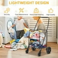 thumbnail image 3 of BeesClover Chariot Utilitaire avec Roues - Grand Panier de 22 Gallons, Roues Pivotantes à 360°, Conception Pliable et Rabattable, Base en Maille et Cadre Durable, Grand Application pour Magasinage, Épicerie, Bagages, 3 of 7