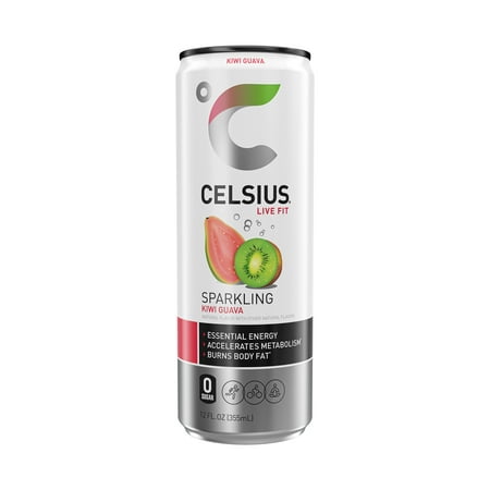CELSIUS Essential Energy Drink 12 Fl Oz, Sparkling Kiwi Guava (Single Can)