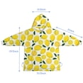 thumbnail image 7 of Yellow Lemon Fruit Slices White Pattern Blanket Hoodies for Kids 6-13YR Oversize Wearable Blanket Hoodies for Boys Girls Teens, 7 of 7