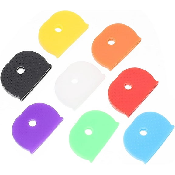 64pcs Flexible Rings Silicone Random Colors Coding Key Holders Sleeves Caps Color Sized Markers Identifiers Cap Identifier Decorative House Keys Tags Silencer Assorted