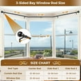 thumbnail image 5 of Bay Window Curtain Rods 48 to 84 Inches (Center Rod), 32 to 58 Inch Side Rods for windows, 7/8 inch Decorative Heavy Duty Curtain Rods with Round Ends, Black, 5 of 7