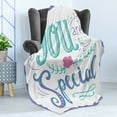 thumbnail image 4 of Saying Soft Flannel Fleece Throw Blanket, Romantic Design You are Special Floral Text in Frame, Cozy Plush for Indoor and Outdoor Use, 50" x 60", Blue Violet Seafoam, by Ambesonne, 4 of 5