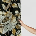 thumbnail image 3 of Creowell Black Gold Floral Shower Curtain, Black Flowers Bathroom Shower Curtain, Fabric Waterproof Shower Curtain with White, 3 of 7