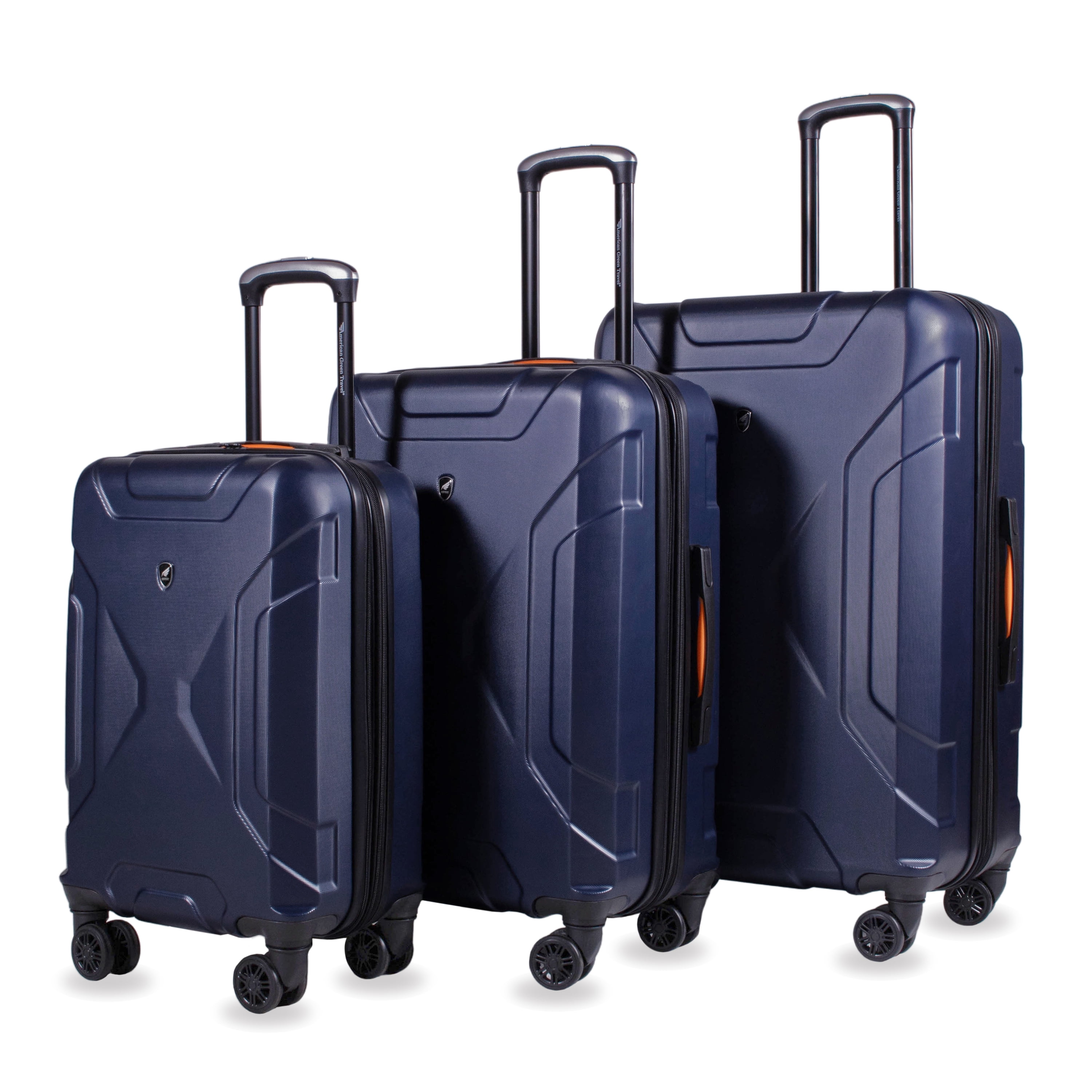 Vailor 3Piece Navy Hardside Expandable Double Spinner Luggage Set