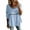 Sky Blue, variant on 3/4 Sleeve Length Tops for Women Lace Patch Casual Dressy Blouses Trendy Shirts Round Neck Loose Fit Tunic Top, 2026 New Limited Time Offer