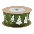 thumbnail image 4 of yuksok 5.5 Yards Christmas Tree Star Ribbons For Flower Gifts Packing Wrapping 25mm green, 4 of 9