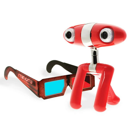 Minoru Dual Lens 3D 640x480 USB 2.0 Webcam w/5 Pairs of 3D Glasses - Red