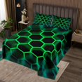 thumbnail image 2 of Erosebridal Chic Honeycomb Coverlet Set King, Lime Green Bedding Set, Abstract Geometry Decor, 2 of 5