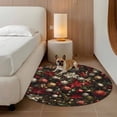 thumbnail image 2 of Round Rugs 3.3Ft, Christmas Round Area Rug Washable Indoor Throw Carpet, Poinsettia Xmas Balls Snowflake Soft Non Slip Circle Rug for Laundry Room Patio Home Decor Aesthetic, 2 of 8