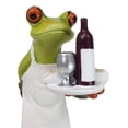 thumbnail image 6 of Green Toad Frog Butler Waiter With Wine Glass Bottle And Bread Tray Figurine 6"H, 6 of 8