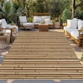 thumbnail image 2 of Country Farmhouse Outdoor Rug for Patio/Deck/Porch, Non-Slip Large Area Rug 5 x 7 Ft, Vintage Plants Lines Pattern Brown Indoor Outdoor Rugs Washable Area Rugs, Reversible Camping Rug Carpet Runner, 2 of 8