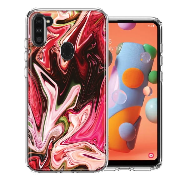 MUNDAZE For Samsung A11 Pink Abstract Design Double Layer Phone Case Cover