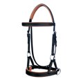 thumbnail image 3 of Horse Western Leather Tan Padded Bitless Sidepull Bridle Reins 77RS33TN-F, 3 of 5