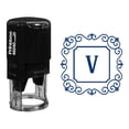 thumbnail image 1 of Printtoo V Alphabet Monogramme Initiale Carré Tourbillon Frontière R-40 Bureau Stationnaire Auto Encrage Tampon en Caoutchouc, 1 of 3
