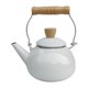thumbnail image 1 of Tetera de porcelana esmaltada de 1,5 l, resistente y cómoda, con asa y diseño floral. Blanco, 1 of 9