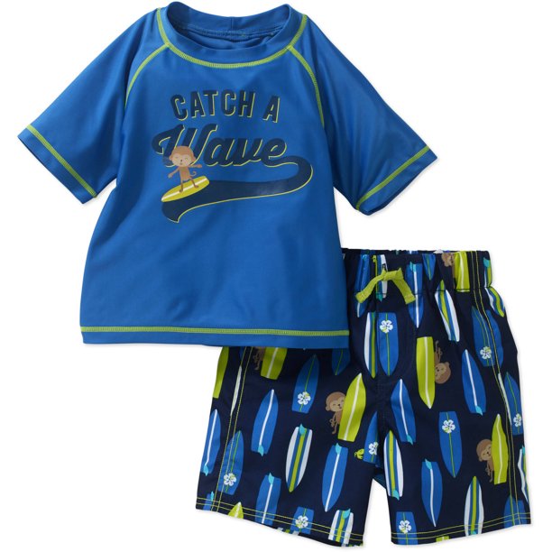Carter's Baby Toddler Boy 2 Piece Short Sleeve Rash Guard Swim Set