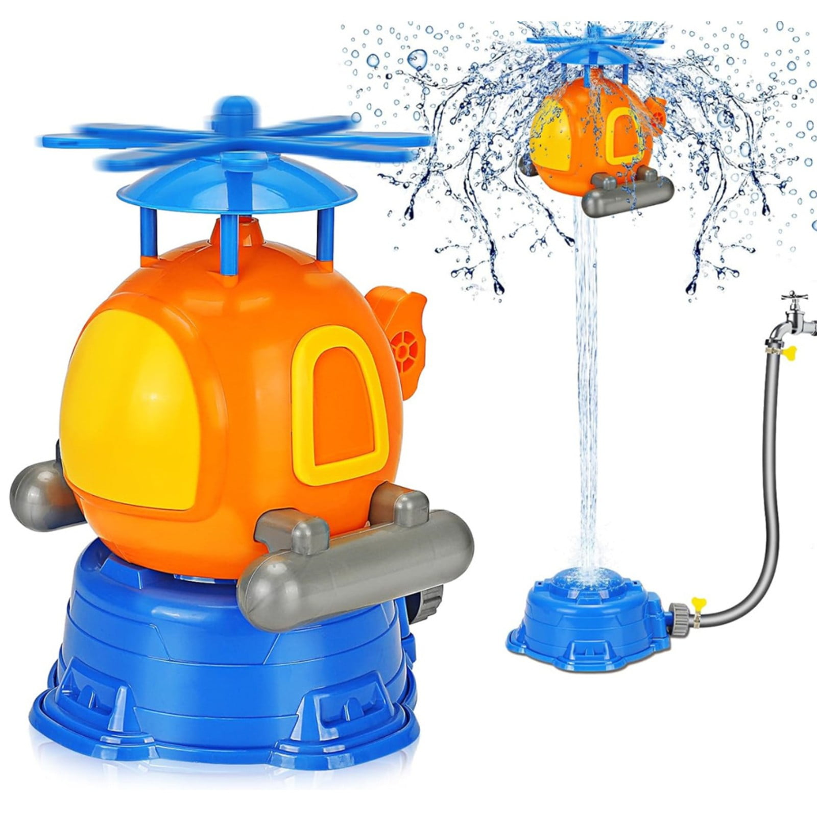 Outdoor Sprinkler Water Play Toy for Kids, Lifting Helicopter Water Spray Toy for Backyard Lawn Swimming Pool, Summer Carnival Water Game Toys for Boys Girls