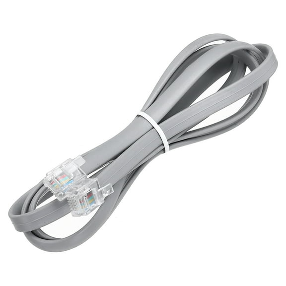 Uxcell 1 Pack Telephone Cord, 3.3ft Phone Cable RJ12 6P6C Male to Male Straight Wired Handset Cord for Home, Office, Grey