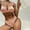 Pink, variant on Aobny Valentine‘s Women's Swimsuits Sexy Bathing Suits Crew Neck Balconette Cheeky Bikinis Pink Swim Suits for Women,L