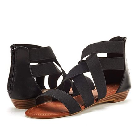 

Women s Flat Sandals Open Toe Elastica Flexible Summer Gladiator Shoes Size 5-11