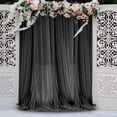 thumbnail image 4 of Tulle Backdrop Curtains for Wedding Decor - Sheer Voile Fabric Drapes for Photo Background, Baby Shower, Birthday Party, and Bridal Ceremony Decorations (Black,63"x118.1"), 4 of 5