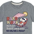 thumbnail image 3 of Peanuts - Hard Work - Toddler And Youth Short Sleeve Graphic T-Shirt, 3 of 6