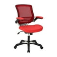 thumbnail image 1 of Modway Chaise de Bureau en Vinyle Réglable de 17,5 à 21 Pouces de Haut, Red, 1 of 6