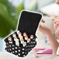 thumbnail image 3 of Unique Bargains 1 Pcs Nail Polish Carrying Case Nail Polish Organizer Case for 30 Bottles Nylon White Black, 3 of 6