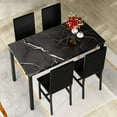 thumbnail image 4 of Mieres Faux Marble Kitchen Table And Chairs For 4, 4 - Person Dining Set For Small Spaces, Breakfast Nook, Living Room, 4 of 5