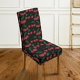 thumbnail image 2 of COEQINE Dining Chair Slipcovers Set of 6, Machine Washable Stretchable Chair Covers for Dining Chairs, Universal Fit Polyester Spandex for Stain & Scratch Protection, Cherry Black, 2 of 7