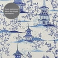 thumbnail image 4 of DouZhe Vintage Ink Blue Chinoiserie Pattern Shower Curtain, Waterproof Bath Curtains for Bathroom Decorations, 72 x 72 inches, 4 of 7