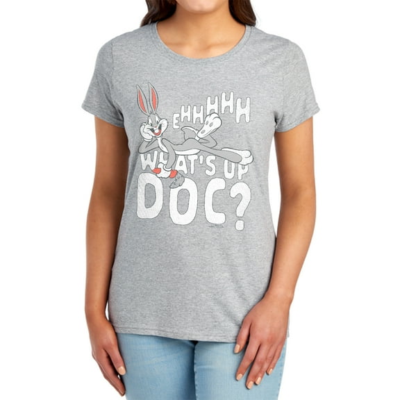 Looney Tunes Whats Up Women's T Shirt, Athletic Heather, Small